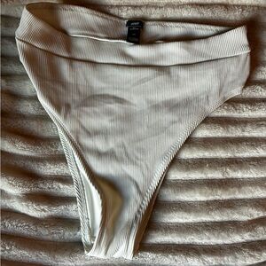 Aerie Cream Ribbed Bikini Bottom